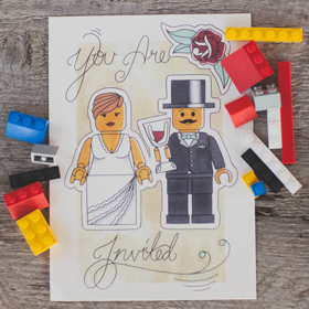 lego inspired wedding invitations | ©The Paper Deer Photography | thepaperdeer.ca